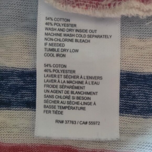 Rafaella Women's Multi-Colored Striped V-Neck Lace Tie Front - Size L - Picture 5 of 7